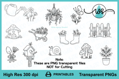 Digital Stamp, Spring Element Designs Line Art PNG Product Image 1