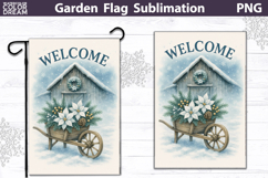 Winter Farm Garden Flag | Farm Christmas Sublimation Product Image 1