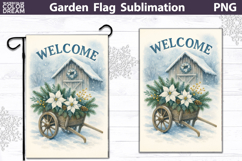Winter Farm Garden Flag | Farm Christmas Sublimation Product Image 1