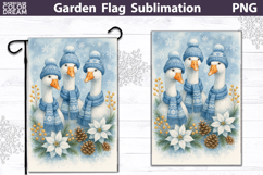 Winter Farm Garden Flag | Goose Christmas Sublimation Product Image 1