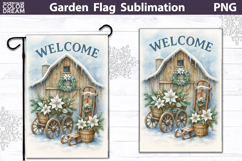 Winter Farm Garden Flag | Farm Christmas Sublimation Product Image 1