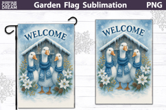 Winter Farm Garden Flag | Goose Christmas Sublimation Product Image 1