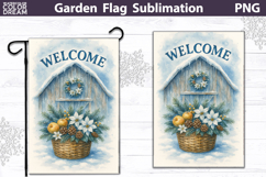 Winter Farm Garden Flag | Christmas Sublimation Product Image 1