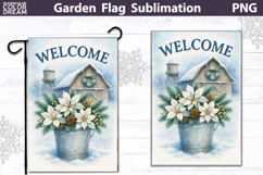 Winter Farm Garden Flag | Christmas Sublimation Product Image 1