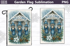 Winter Farm Garden Flag | Donkey Christmas Sublimation Product Image 1