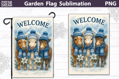 Winter Farm Garden Flag | Horse Christmas Sublimation Product Image 1