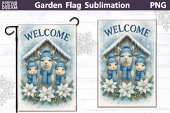 Winter Farm Garden Flag | Lama Christmas Sublimation Product Image 1