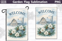 Winter Farm Garden Flag | Christmas Sublimation Product Image 1