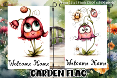 Garden greeting flag, sublimation, summer cheerful flowers Product Image 1