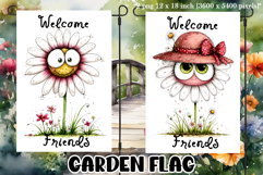 Garden greeting flag, sublimation, summer cheerful flowers Product Image 1