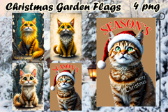 Winter Garden Flag Welcome | Winter cat Garden Flag Product Image 1