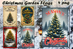 Winter Garden Flag Welcome | Santa claus Garden Flag Product Image 1