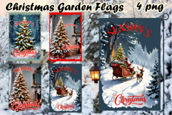 Winter Garden Flag Welcome | Santa claus Garden Flag Product Image 1