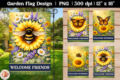 Spring Welcome Bumble Bee Garden Flag Product Image 1