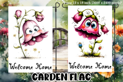 Garden greeting flag, sublimation, summer cheerful flowers Product Image 1