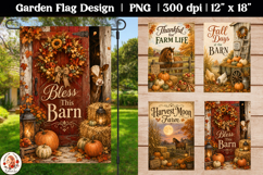 Autumn farmhouse Garden Flag PNG Product Image 1