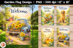 Summer Welcome Vintage Truck Farm Garden Flag Product Image 1