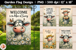 Spring Funny Cow Garden Flag Product Image 1