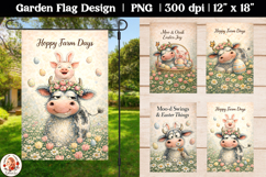 Easter Farm Funny Cow Garden Flag Product Image 1