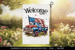 American Truck Family Name Welcome Yard Flag Digital Design Product Image 1