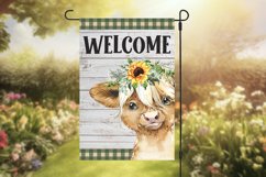 Highland Cow with Sunflowers 12 x 18 Garden Flag Sublimation Product Image 1