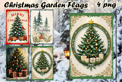Winter Garden Flag Welcome | christmas tree Garden Flag Product Image 1