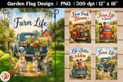 Summer Welcome Vintage Truck Farm Garden Flag Product Image 1