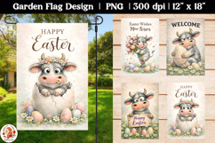 Easter Farm Funny Cow Garden Flag Product Image 1