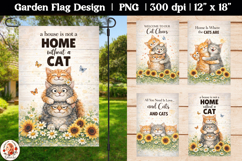 Funny Cats Lover Garden Flag, Home is where the cats are Product Image 1