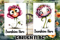Garden greeting flag, sublimation, summer cheerful flowers Product Image 1