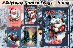 Winter Garden Flag Welcome | Santa claus Garden Flag Product Image 1