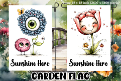 Garden greeting flag, sublimation, summer cheerful flowers Product Image 1