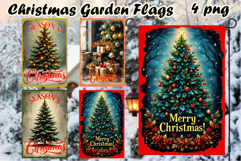 Winter Garden Flag Welcome | Santa claus Garden Flag Product Image 1