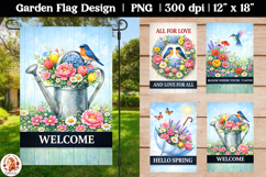 Spring Welcome Birds Garden Flag Product Image 1