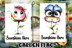 Garden greeting flag, sublimation, summer cheerful flowers Product Image 1