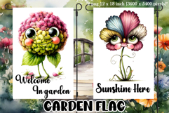 Garden greeting flag, sublimation, summer cheerful flowers Product Image 1