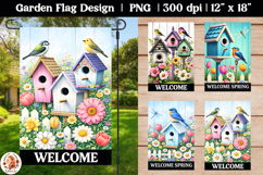 Spring Welcome Birds Garden Flag Product Image 1
