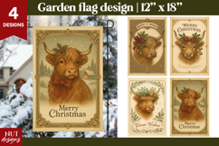 Christmas garden flag, Highland Cow Christmas Flags Product Image 1