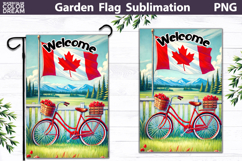 Canada Day Garden Flag Design | Canada Flag Sublimation PNG Product Image 1