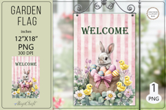 Welcome Garden flags| Sublimation|Happy Easter bunny flags Product Image 1
