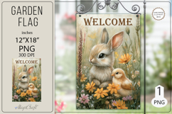 Welcome Garden flags| Sublimation|Happy Easter bunny flags Product Image 1