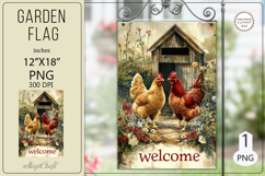 Farmhouse Garden flags| Garden Flag Sublimation|chickens Product Image 1