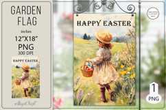 Happy Easter Garden flags|Garden Flag Sublimation|Sweet girl Product Image 1