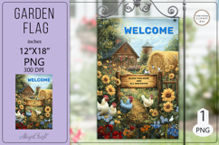 Farmhouse Garden flags| Garden Flag Sublimation chickens png Product Image 1