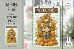 Welcome Garden flags| Garden Flag Sublimation|cute scarecrow Product Image 1