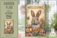 Welcome Garden flags| Sublimation|Happy Easter bunny flags Product Image 1