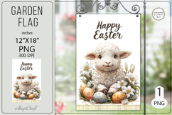 Happy Easter Garden flags|Garden Flag Sublimation|cute lamb Product Image 1