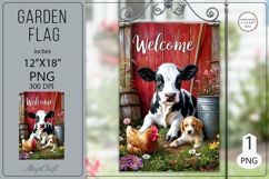 Farmhouse Garden flags| Garden Flag Sublimation|cows welcome Product Image 1