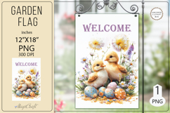 Welcome Garden flags| Easter Garden Flag Sublimation|chicken Product Image 1