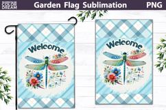 Dragonfly Floral Garden Flag | Spring Garden Flag Product Image 1